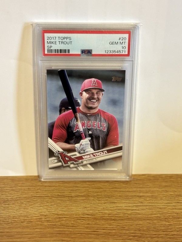 Mike Trout 2017 Topps #20 Holding Bat Angels PSA 10 GEM MT Short Print Parallel