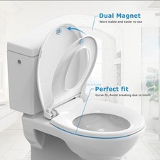Toilet Seat Round Toilet Seat with Toddler Seat Built Potty Training White
