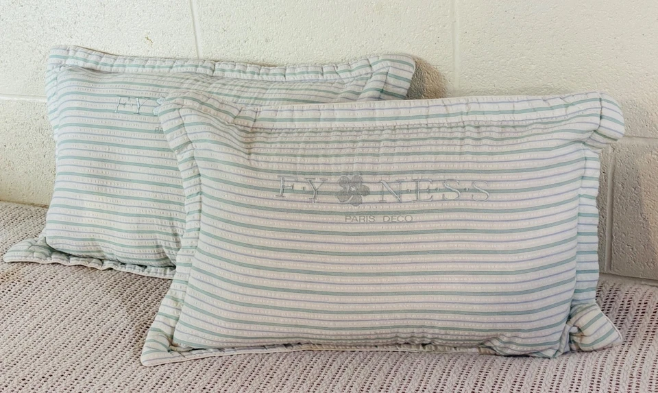 Baby Crib FYNESS Pillowcase Set of 2 Blue & White Stripes 100% Cotton - Image 3 of 4