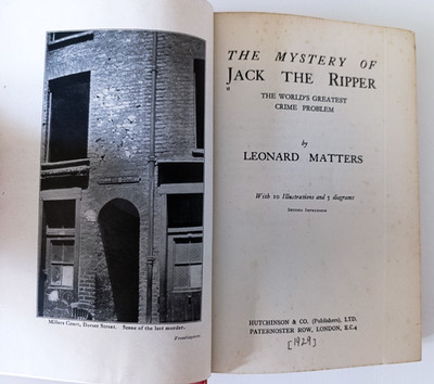 Leonard Matters The mystery of Jack the Ripper 1928 true crime mystery London