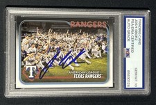 Josh Sborz Signed 2024 Topps Texas Rangers World  Series Team Card PSA 10 Auto