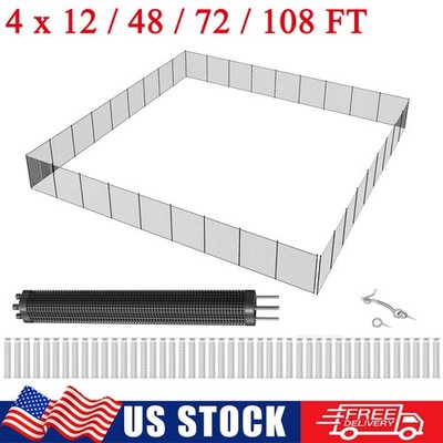 4 x 12/48/72/108 FT Pool Fence for Inground Pools Stainless Steel Legs 340 GMS