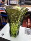 Anchor Hocking Vintage Green Star of David Green Glass Vase