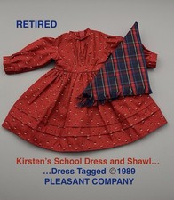 AMERICAN GIRL Pleasant Co  Kirsten  s School Dress/Shawl  -Tagged 1989-Retired