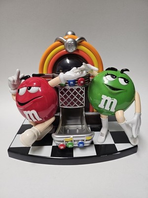VTG M&M's Brand ''Rockin Roll Cafe M&M Dispenser'' with Dancing Red and Green MM's