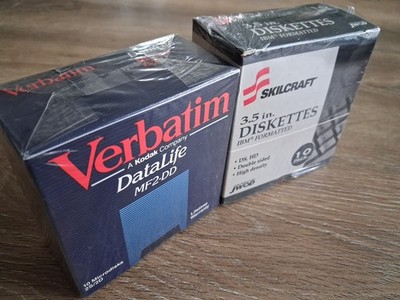 Verbatim Data Life 3.5'' MF2-DD 2S/2D Skilcraft Micro Disks 10 Packs Vintage 1989