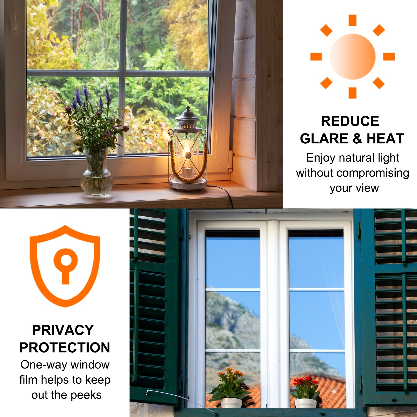 Reflective Window Film One Way Daytime Mirror Privacy Film,Silver 29"x13'