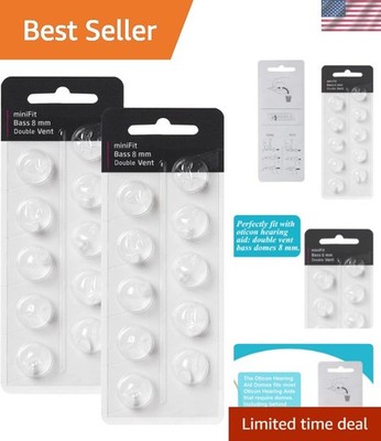 Hearing Aid Domes for Oticon Replacements, Oticon Minifit Double Vent Bass Do...