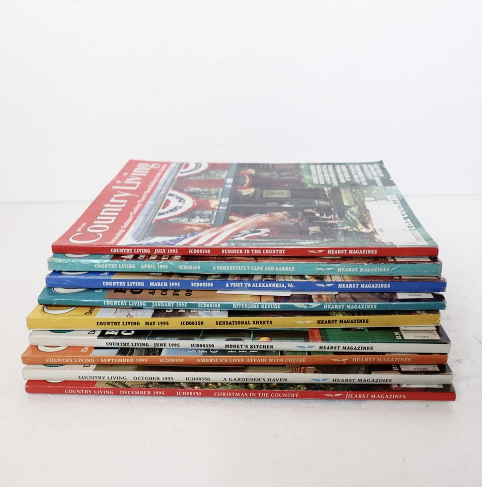 Vintage Country Living Magazine Lot of 9 Issues 1995 Decor Crafts Home Design - Image 4 of 4