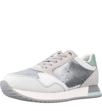 Geox Women's Respira Breathable Walking Shoes, Size 7 EU 37 Silver/Beige