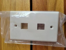 10 Pack - 2 Port Wall Plate Keystone RJ45 Cat6 Cat5e Insert Jack Ivory Plate