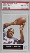 1965 PHILADELPHIA # 95 BOBBY SMITH (ROOKIE) LOS ANGELES RAMS (RARE) PSA 8 NM-MT