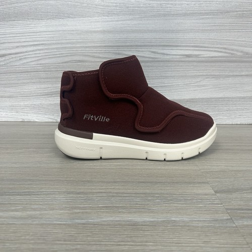 Fitville Easytop Diabetic Winter Wide Fit Boots Size 6.5 New Burgundy Ankle Plum - Picture 4 of 14