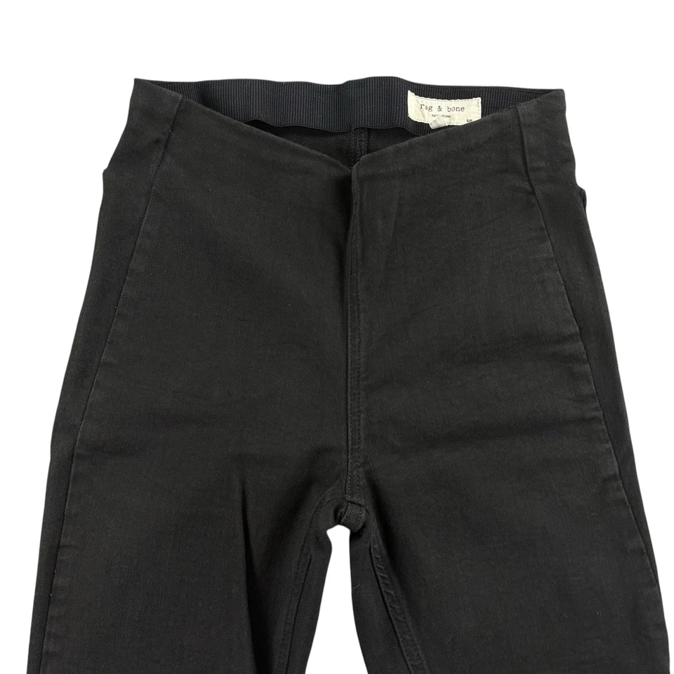 Pantalones Rag & Bone para mujer talla pequeña negros pierna ancha calce clásico acampanados Foto 3 de 4