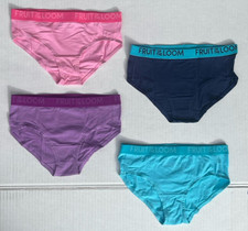 4 PACK of Fruit of the Loom Girls' Cotton Stretch Briefs Size 10 SEE PICTURE 