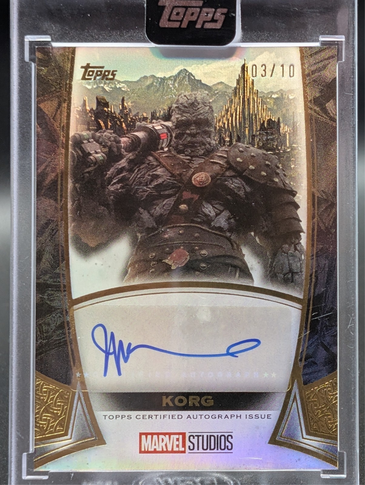 Taika Waititi (Korg) #TA-TW Marvel 2025 Topps The Collector Treasures Of Asgard trading card — raw and PSA graded price guide