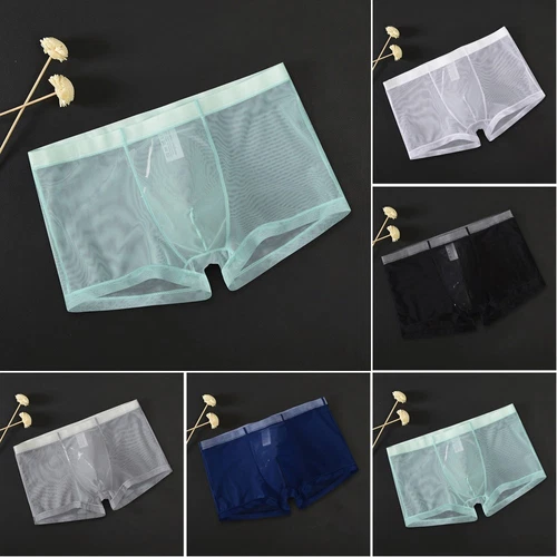 ADIDAS Slip boxer uomo in rete sottile da uomo vestiti trasparenti biancheria intima