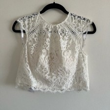 NWT David’s Bridal Lace Tank Separates Bridal Top Soft White