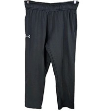Under Armour Fleece Sweatpants Black Womens Medium SHORT inseam Loose 32x26.5 