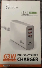 j5create 4 Port PD Super Charger Power Delivery JUP4263 & Quick Charge