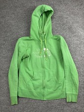 The North Face Hoodie Womens Small Green Full Zip Hooded Sweatshirt Logo Graphic