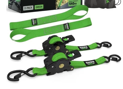 Rhino USA Retractable Ratchet Straps (2-Pack) - 2.5cm x 3m - U4
