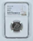 2012-D Washington Quarter Acadia America The Beautiful MS67 NGC