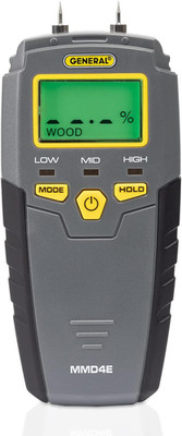 MMD4E Digital Moisture Meter, Water Leak Detector, Moisture , Pin Type, Backlit