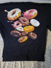 Dunkin Donuts Employee T-Shirt Size Medium Donuts On Back Brand New