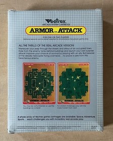 VECTREX Gaming Cartridge ARMOR ATTACK 1982 Complete in Box Tested Manual Overlay