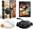 Cast Iron Tortilla Press + Recipes E-Book + 100 x Parchment Paper (20cm)