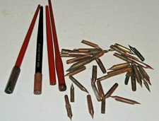 Assorted Calligraphy Writing Fountain Lot Of 4 Dip Pens w/ 50 Soloman's Nibs