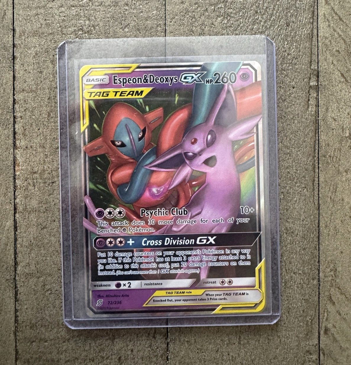 Pokemon TCG Espeon & Deoxys GX TAG TEAM Holo 72/236 Unified Minds EN 260HP