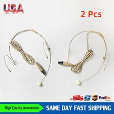 2x Headset Mic Headworn Microphone Mini XLR 4 Pin TA4F For Shure Wireless System