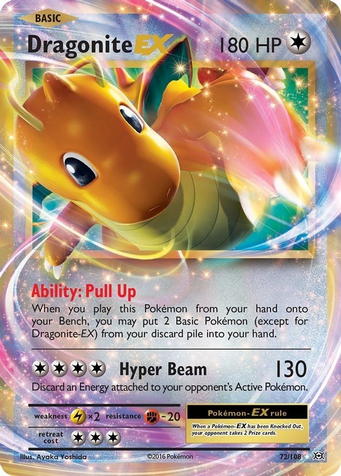 Dragonite EX - 72/108 - Pokemon Evolutions XY Ultra Rare Card NM