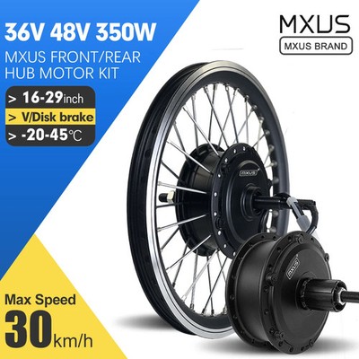 36-48V 350W MXUS Front/Rear Brushless Hub Motor Wheel 16-29in 700C Ebike Kit