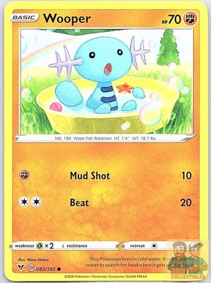 Wooper 083/185 Common Vivid Voltage Pokemon Near Mint