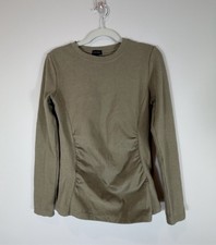 Buckle Black Women's Long-Sleeve Flattering Fit Crewneck Top in Tan Small