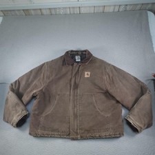 Vintage Carhartt Detroit Jacket Mens 2XL Brown J22CHT Canvas Arctic Made USA