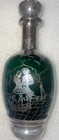 Vintage Venetian Green Glass Decanter with Silver Overlay and 6 Shot Glasses  — photo 10