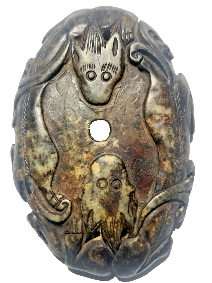 UN BIDISCO OVALADO JADE BLANCO CARBONIZADO, DINASTÍA HAN CHINA 206BC-220 AD. Foto 3 de 4