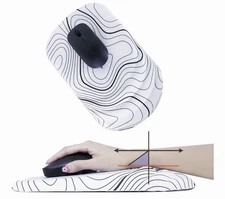 Viorichve Ergonomic Mouse Pad with Wrist Rest Support Non-Slip PU Base Black