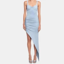 OW Alexis Midi Dress in Ash Blue Size Small