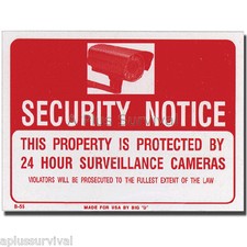 2 Pack - Security Notice Property Protected Surveillance Business Office Sign