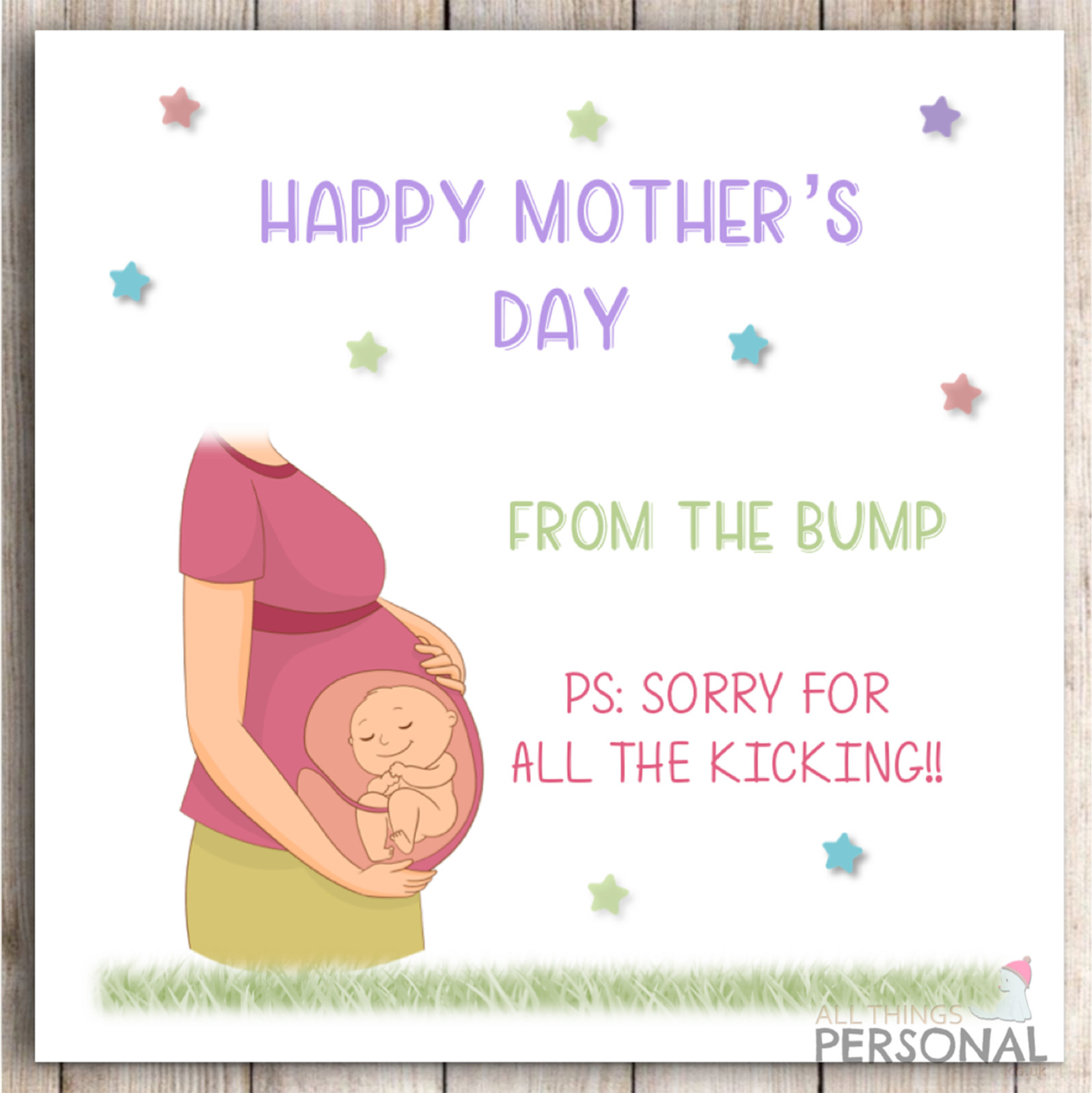 Mothers Day Card From The Bump First Mother's Day Mummy To Be Card for Mum Joke