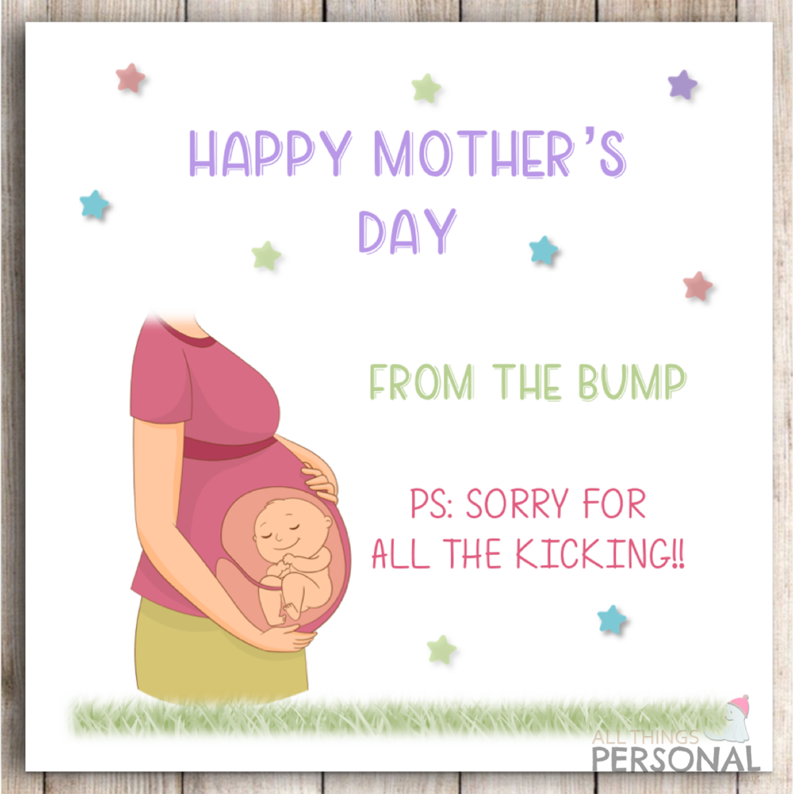 Mothers Day Card From The Bump First Mother's Day Mummy To Be Card for Mum Joke
