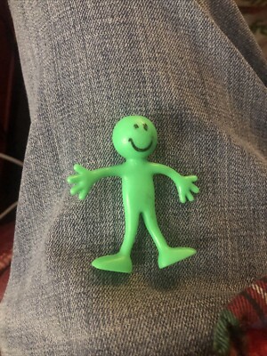 Green Man Emoji Happy Face Figure Computer Cake Topper Stocking