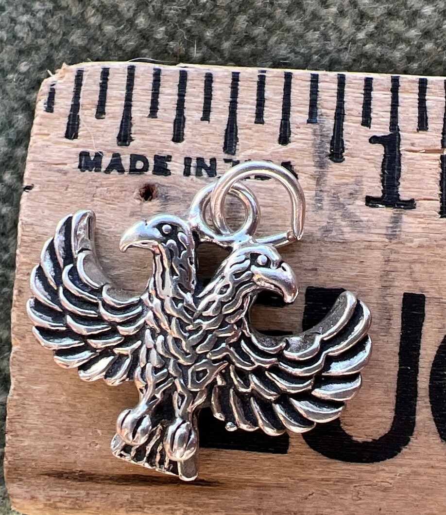 Double-Headed Eagle 3D 925 Solid Sterling Silver … - image 5