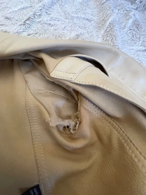 GUCCI giacca pelle gancio e occhiello crema pelle vintage