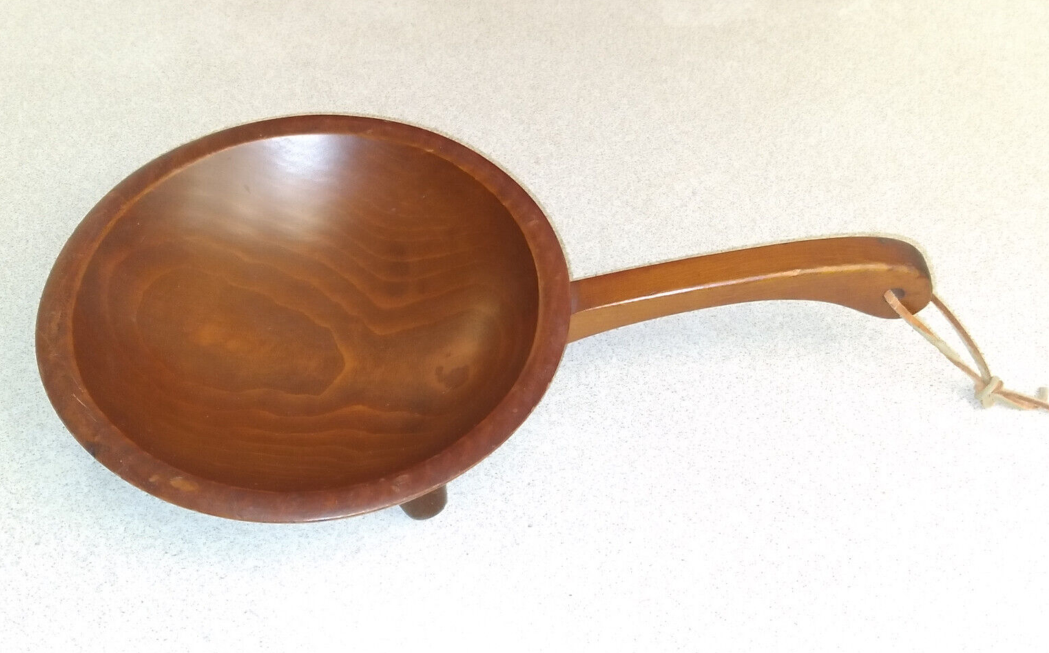 Munising Wooden Bowl with Handle and Peg Feet eBay